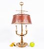 French Style Brass & Tole Bouillotte Table Lamp