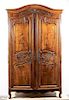 19th C. Louis XV Style Carved Walnut Armoire