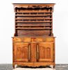 18th C French Provincial Fruitwood Pewter Cupboard