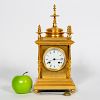 Antique French Gilt Bronze Clock W/ Porcelain Dial
