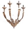 Italian Tole Four Light Wall Hanging Sconce