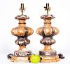 Pair of Italian Baroque Style Painted Lamps