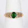 14k Yellow Gold, Emerald, & Diamond Ring