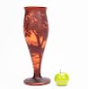 Large Loetz Richard Orange Cameo Glass Vase
