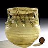 Large Roman Glass Jar w/ Applied Rigaree