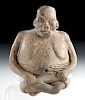 Olmec Pottery Seated Female - Elderly Matron
