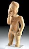Olmec Pottery Standing Figure w/ Hand to Mouth Gesture