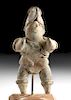 Colima Pottery Warrior Whistle Figure w/ Spiked Mace
