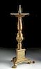 Large Spanish Baroque Brass Candlestick - Ca 1680