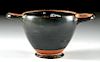 Greek Attic Black-Glazed Pottery Skyphos