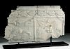 Roman Lead Sarcophagus Panel, Medusa, Dolphins, Griffin