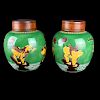 Pair Chinese Pottery Ginger Jars