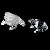 TWO (2) LALIQUE CLEAR AND FROSTED GLASS FROGS