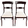 Pair American Classical Mahogany Klismos Chairs