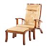 Thomas Moser Walnut Lolling Chair and Ottoman