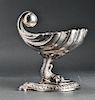 Austrian Silver Dolphin Shell Motif Compote 19th C