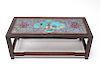 Chinese Cloisonne Enamel Panel & Wood Stand