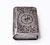 Islamic Silver Niello Book-Form Snuff Box 19th C.
