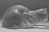 Lalique Crystal "Chat Couche" Crouching Cat