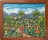 Illegibly Signed Haitian Landscape Oil on Board