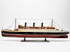 Wood Hull Ocean Liner Model Ship, Queen Mary Type