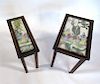 Three Enameled Porcelain Plaques Mounted as Tables