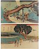 HIROSHIGE, Utagawa. Two Prints from the Kiso Kaido