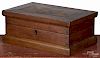 Inlaid walnut dresser box, 19th c., 4 3/4'' h., 11 3/4'' w.