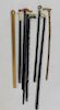 Lot of 8 Assorted Antique Walking Sticks/Canes