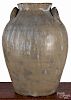 Southern stoneware bulbous crock, 19th c., 14 1/2'' h.