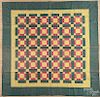 Patchwork block quilt, early 20th c., 82'' x 82''.