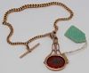 JEWELRY. Antique English Fob Chain and Pendant.