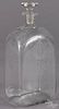 Etched glass decanter, 19th c., with tulip decoration, 10'' h.