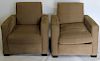 Pair Of Quality Custom Upholstered Club Chairs.