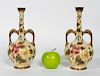 Pair, Zsolnay Art Nouveau Double Handled Amphoras