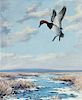 Roland Clark (1874-1957) Winter Marsh - Canvasback