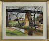 Ranulph Bye (American 1916-2003), watercolor landscape with a farm, signed lower left, 21'' x 27''.