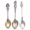 A Trio of Black American Sterling Souvenir Spoons