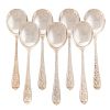 Seven Stieff "Corsage" Sterling Soup Spoons
