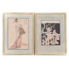 Two Framed 19th c. Japanese Color Woodblock Prints