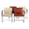 Four Ludwig Mies van der Rohe Brno Style Armchairs