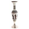 Classical Style Bristol Glass & Silver Plate Vase