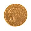 1913 $2.50 Indian Gold Quarter Eagle VF Details