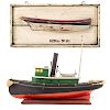 Richard Plumer, Wood Half Hull Model & Tugboat