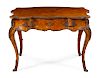 A Louis XV Style Gilt Bronze Mounted Marquetry Bureau Plat or Dressing Table