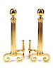 A Pair of Neoclassical Gilt Bronze Andirons