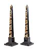 A Pair of Specimen Marble Obelisks