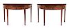 A Pair of Adam Style Mahogany Console Tables