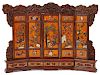 A Chinese Carved and Hardstone Inlaid Table Screen