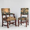 Set of Twelve Renaissance Revival Oak Tapestry Upholstered Chairs